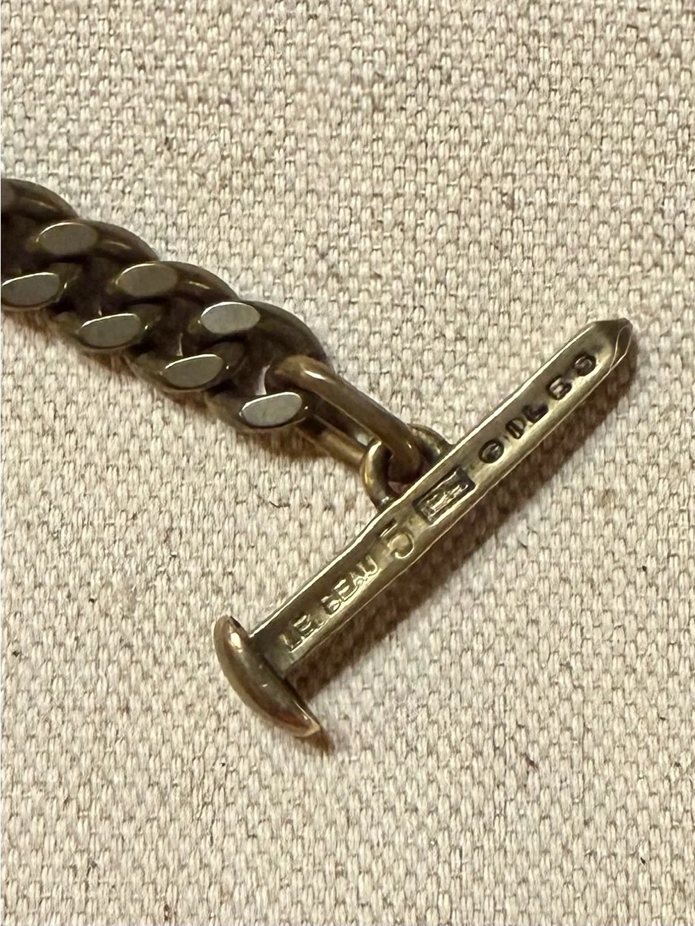 Giles & Brother Men's Railroad Spike Toggle Chain Bracelet in Antique Gold OS